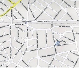 Plan d'implantation du projet rue du 14 Juillet