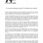 Communiqué Comité de pilotage du projet Croix-Blanche